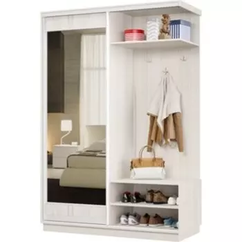 Прихожая правая Классика 03 (каркас каттхульт, фасад 03 каттхульт) профиль белый глянец Пр.п.03.2400.1200.450.03.03.03.06