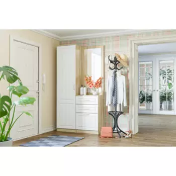 Прихожая Сильва Оливия комплектация 2 (НМ 014.71 ЛВ+НМ 040.49+НМ 040.45) Белое дерево, Дуб Сонома (TSLV0122)