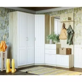 Прихожая Сильва Оливия комплектация 5 (НМ 040.60+НМ 014.11 ПР+НМ 040.45+НМ 040.49+НМ 040.47+НМ 040.59) Белое дерево, Дуб Сонома (TSLV0124)