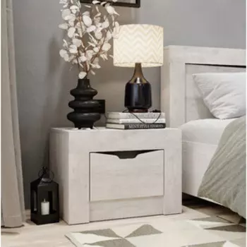 Прикроватная тумба БТС ТБ-25 МС Леонардо (бетон пайн светлый/бетон пайн светлый, графит)