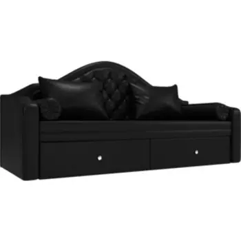 Прямой детский диван АртМебель Сойер экокожа черный