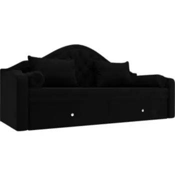 Прямой детский диван АртМебель Сойер вельвет черный