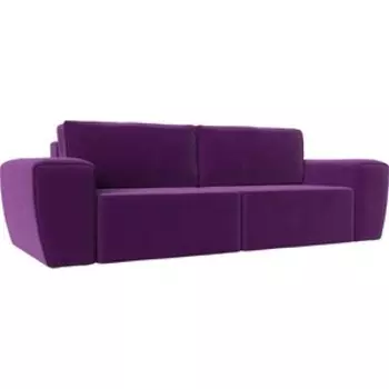 Прямой диван АртМебель Беккер микровельвет фиолетовый