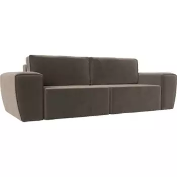 Прямой диван АртМебель Беккер велюр коричневый