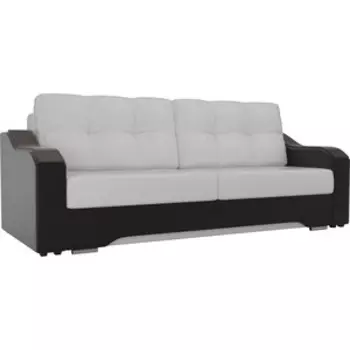 Прямой диван АртМебель Браун экокожа белый/черный