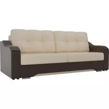 Прямой диван АртМебель Браун экокожа бежевый/коричневый