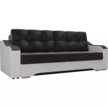 Прямой диван АртМебель Браун экокожа черный/белый