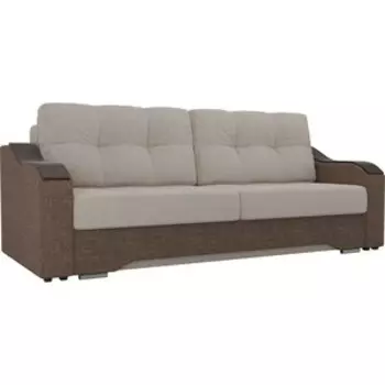 Прямой диван АртМебель Браун рогожка бежевый/коричневый