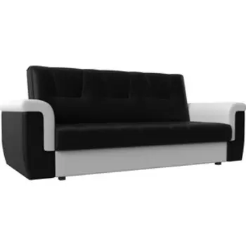 Прямой диван АртМебель Эллиот экокожа черный белый