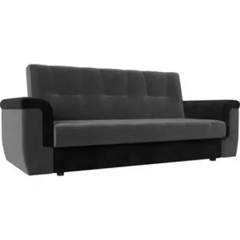 Прямой диван АртМебель Эллиот велюр серый черный