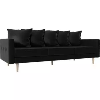 Прямой диван АртМебель Картес эко кожа черный