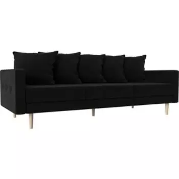 Прямой диван АртМебель Картес микровельвет черный