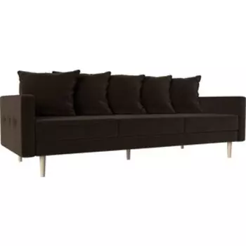 Прямой диван АртМебель Картес микровельвет коричневый