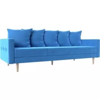 Прямой диван АртМебель Картес велюр голубой