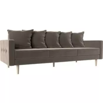 Прямой диван АртМебель Картес велюр коричневый