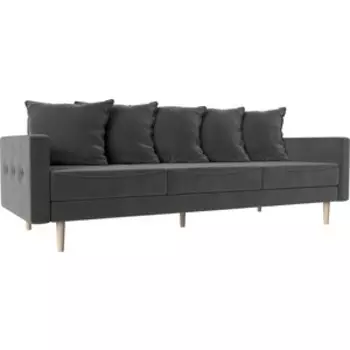 Прямой диван АртМебель Картес велюр серый