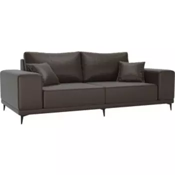 Прямой диван АртМебель Льюес эко-кожа коричневый