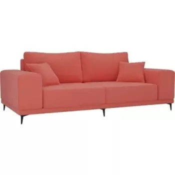 Прямой диван АртМебель Льюес микровельвет коралловый