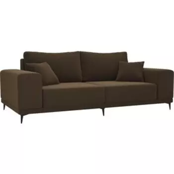 Прямой диван АртМебель Льюес микровельвет коричневый