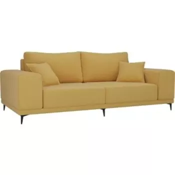 Прямой диван АртМебель Льюес микровельвет желтый