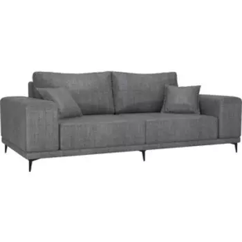 Прямой диван АртМебель Льюес рогожка серый