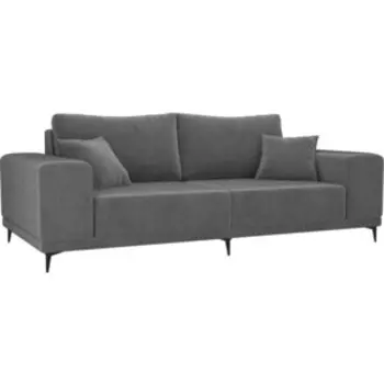 Прямой диван АртМебель Льюес велюр серый
