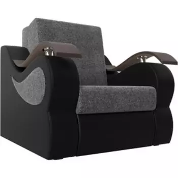 Прямой диван АртМебель Меркурий рогожка серый экокожа черный (60)