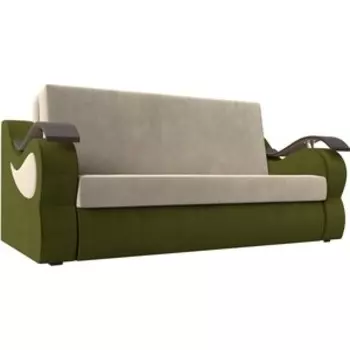Прямой диван АртМебель Меркурий вельвет бежевый/зеленый(160)