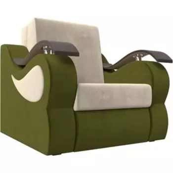 Прямой диван АртМебель Меркурий вельвет бежевый/зеленый(80)