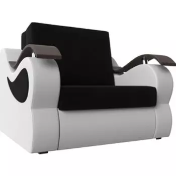 Прямой диван АртМебель Меркурий вельвет черный экокожа белый (80)