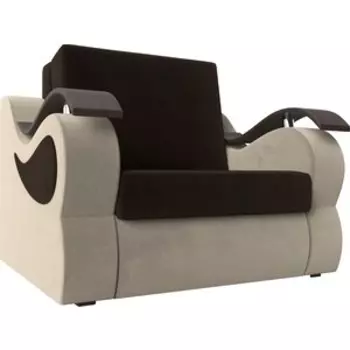 Прямой диван АртМебель Меркурий вельвет коричневый/бежевый (60)