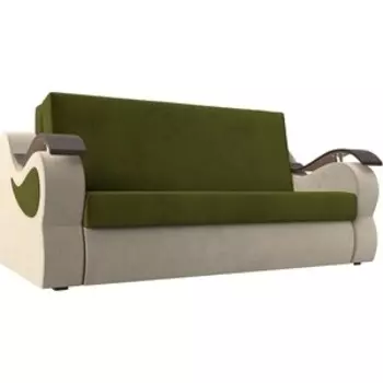 Прямой диван АртМебель Меркурий вельвет зеленый/бежевый (160)