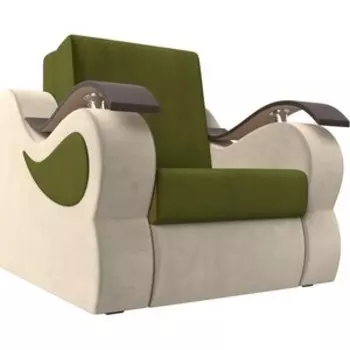 Прямой диван АртМебель Меркурий вельвет зеленый/бежевый (80)