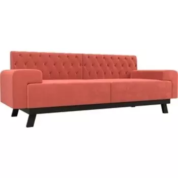 Прямой диван АртМебель Мюнхен Люкс микровельвет коралловый