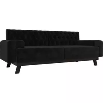 Прямой диван АртМебель Мюнхен Люкс велюр черный