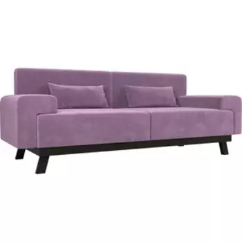 Прямой диван АртМебель Мюнхен микровельвет сиреневый