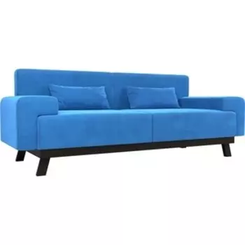 Прямой диван АртМебель Мюнхен велюр голубой
