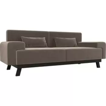 Прямой диван АртМебель Мюнхен велюр коричневый