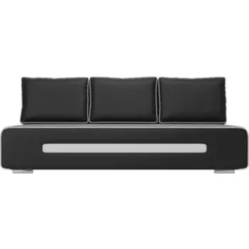 Прямой диван АртМебель Приам экокожа черный