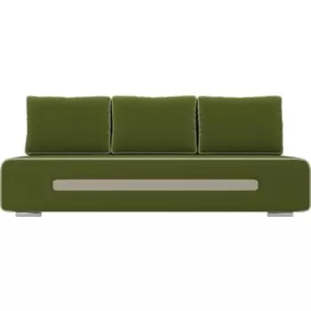 Прямой диван АртМебель Приам микровельвет зеленый