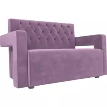 Прямой диван АртМебель Рамос Люкс 2-х местный микровельвет сиреневый