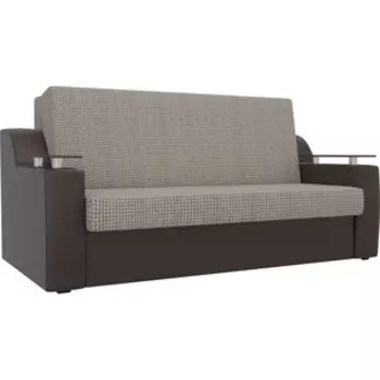 Прямой диван АртМебель Сенатор корфу 02 экокожа коричневый (100) аккордеон