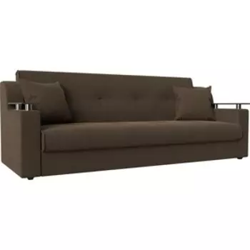 Прямой диван АртМебель Сенатор рогожка коричневый книжка