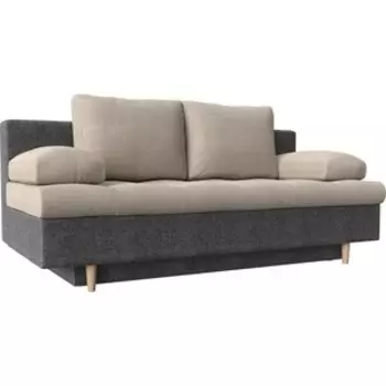 Прямой диван АртМебель Спенсер рогожка бежевый/серый