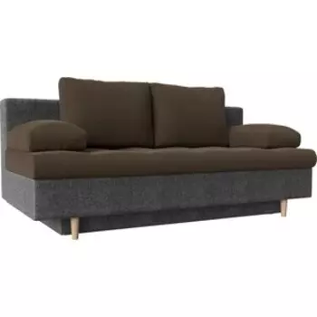 Прямой диван АртМебель Спенсер рогожка коричневый/серый