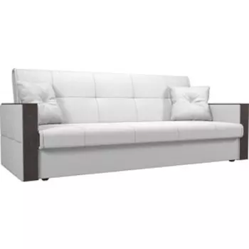 Прямой диван АртМебель Валенсия экокожа белый книжка