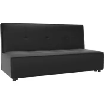 Прямой диван АртМебель Зиммер эко-кожа черный