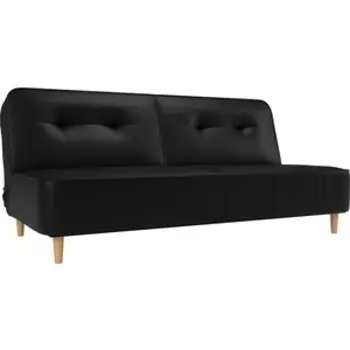 Прямой диван-книжка АртМебель Потрленд эко кожа черный