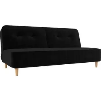 Прямой диван-книжка АртМебель Потрленд велюр черный