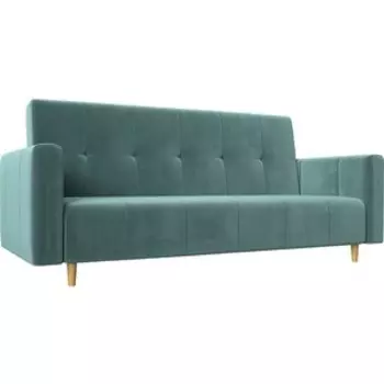 Прямой диван-книжка АртМебель Вест велюр бирюза